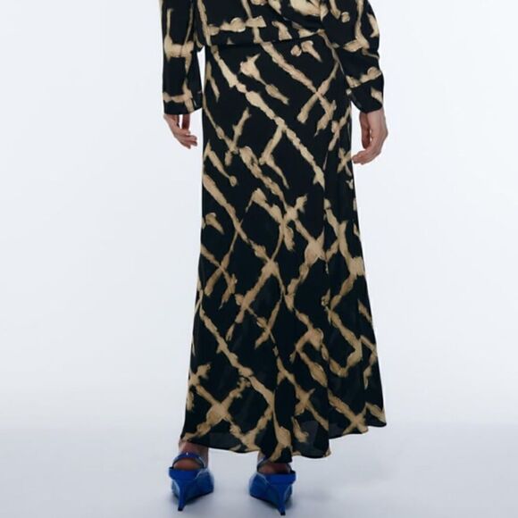 NWT Zara Flowy Print Midi Skirt - Picture 9 of 10